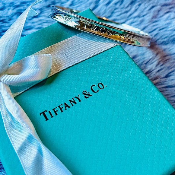 Tiffany and Co. Sterling Silver 1837 Oval Bangle Bracelet - Picture 1 of 4
